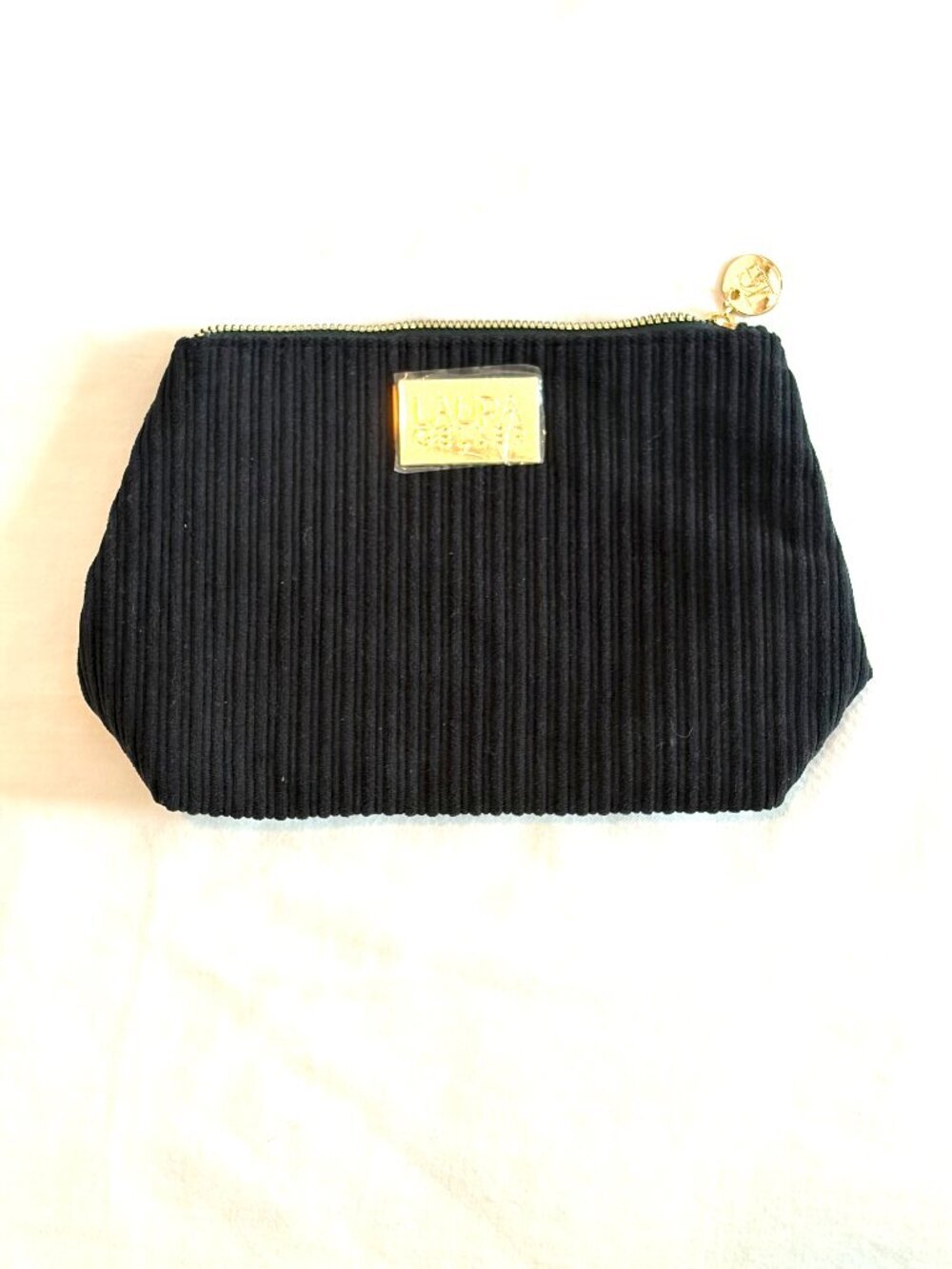 Laura Geller cosmetics bag black